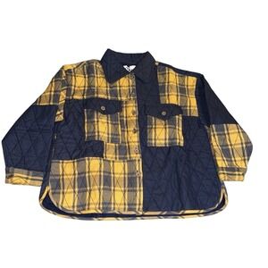 Rhea Quilted Patchwork Shacket Jacket Plaid Boho Cottagecore‎ Womens S/M NWT